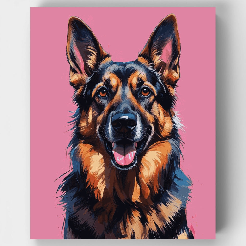 German Shepherd Pop Art Portrait - Paint by Numbers Kit