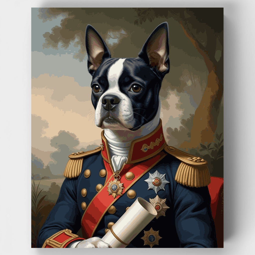 General Boston Terrier Distinguido - Kit de Pintura por Números — Estándar