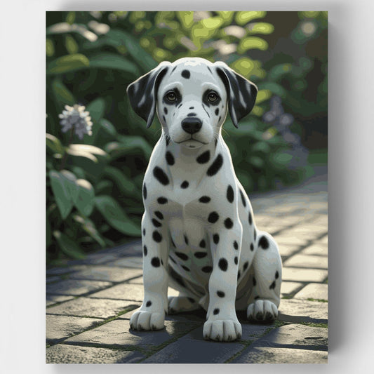 Adorable Dalmatian Puppy - Paint by Numbers Kit