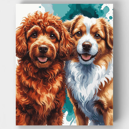 Two Adorable Doodle Dogs - Paint by Numbers Kit