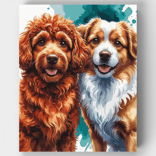 Two Adorable Doodle Dogs - Paint by Numbers Kit