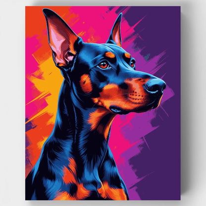 Doberman Pop Art Portrait - Paint by Numbers Kit