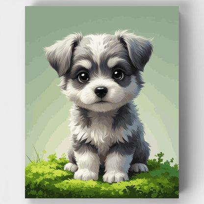 Adorable Schnauzer Puppy - Paint by Numbers Kit