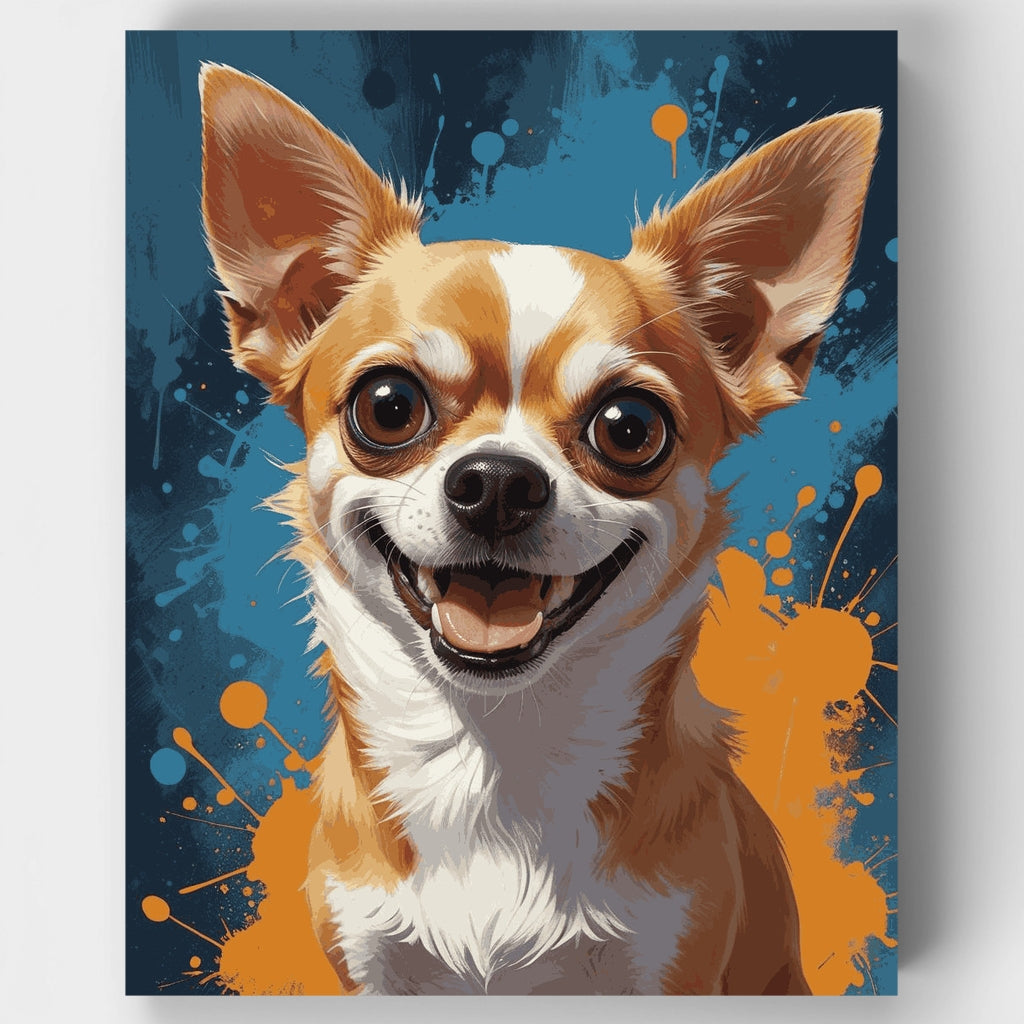 Chihuahua Feliz - Kit de pintura por números — Estándar
