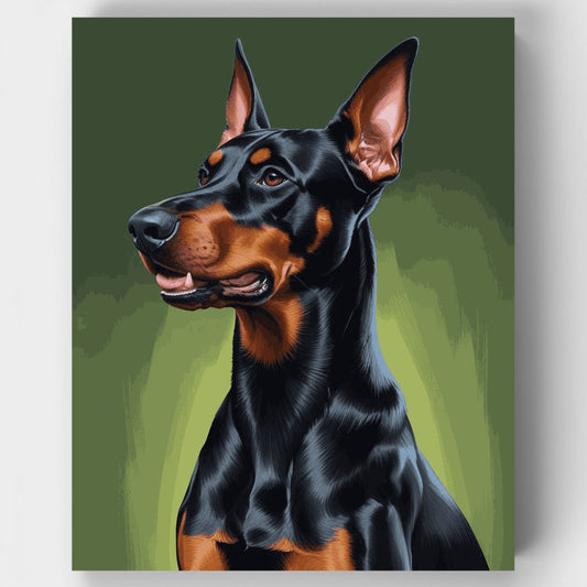 Elegant Doberman Portrait - Paint by Numbers Kit