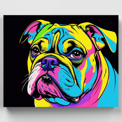 Vibrant Pop Art Bulldog - Paint by Numbers Kit