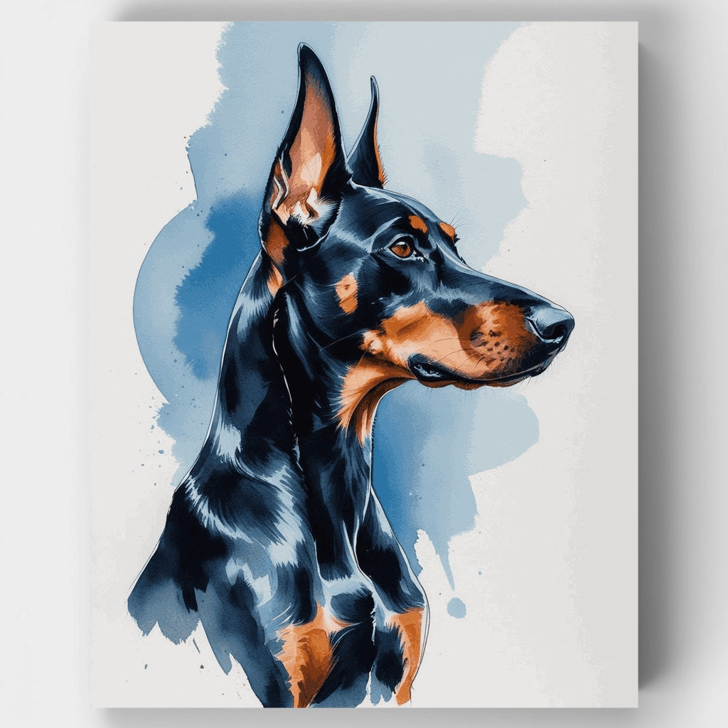 Majestic Doberman Profile Portrait - Paint by Numbers Kit
