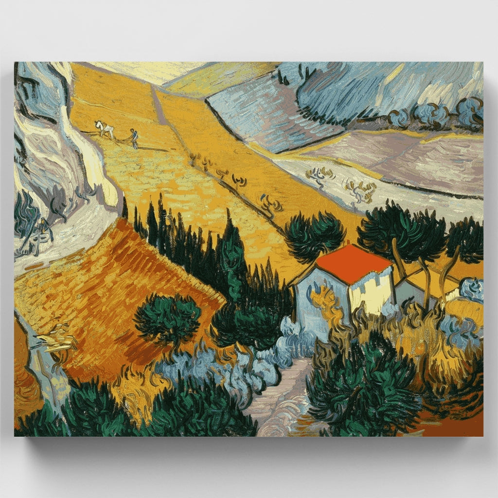 Landscape with House and Ploughman - Paint by Numbers Kit