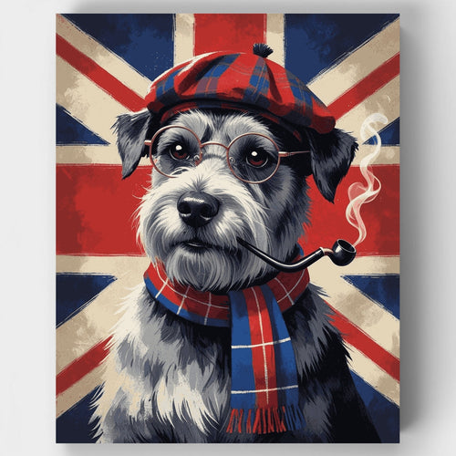 British Schnauzer with Pipe - Paint by Numbers Kit