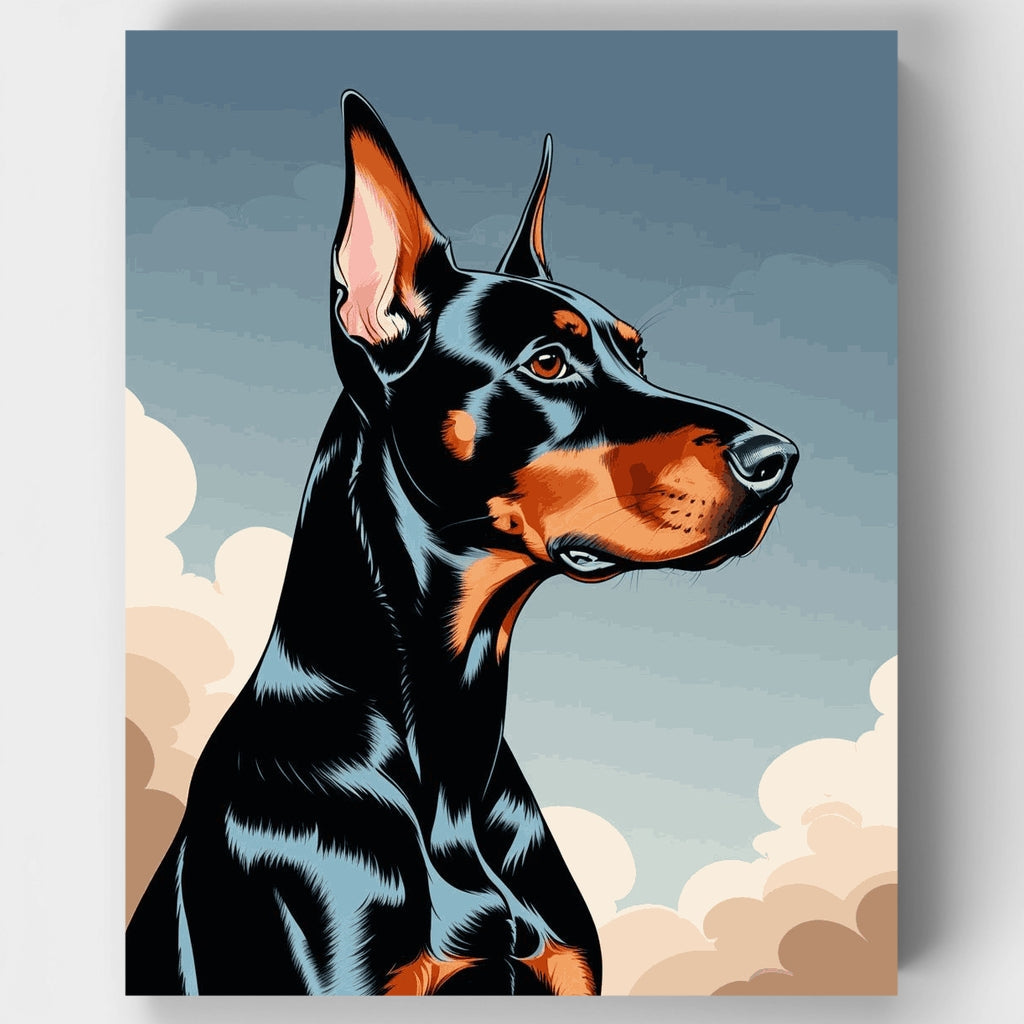 Majestic Doberman Portrait - Paint by Numbers Kit