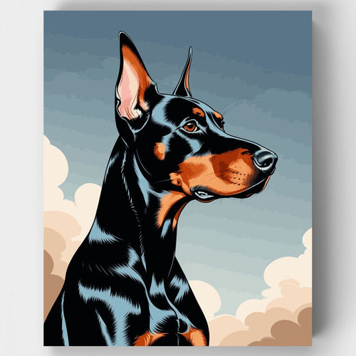 Majestic Doberman Portrait - Paint by Numbers Kit