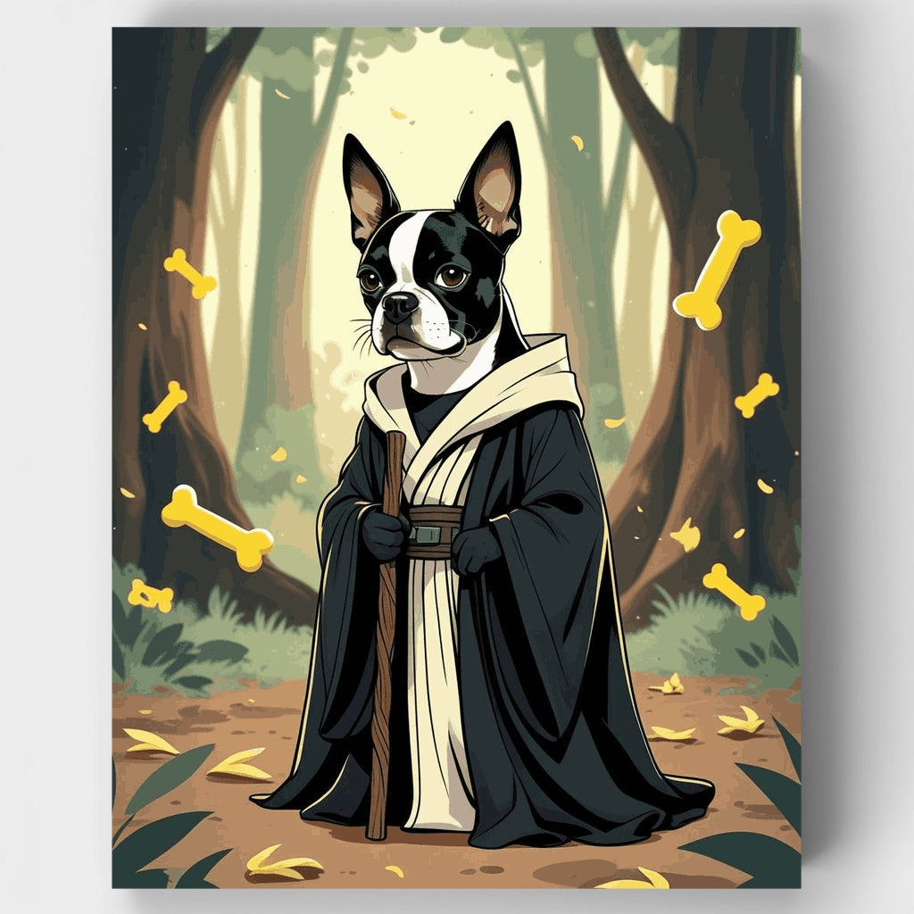 Kit de pintura por números - Boston Terrier Maestro Zen — Estándar