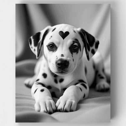 Adorable Dalmatian Puppy with Heart - Paint by Numbers Kit