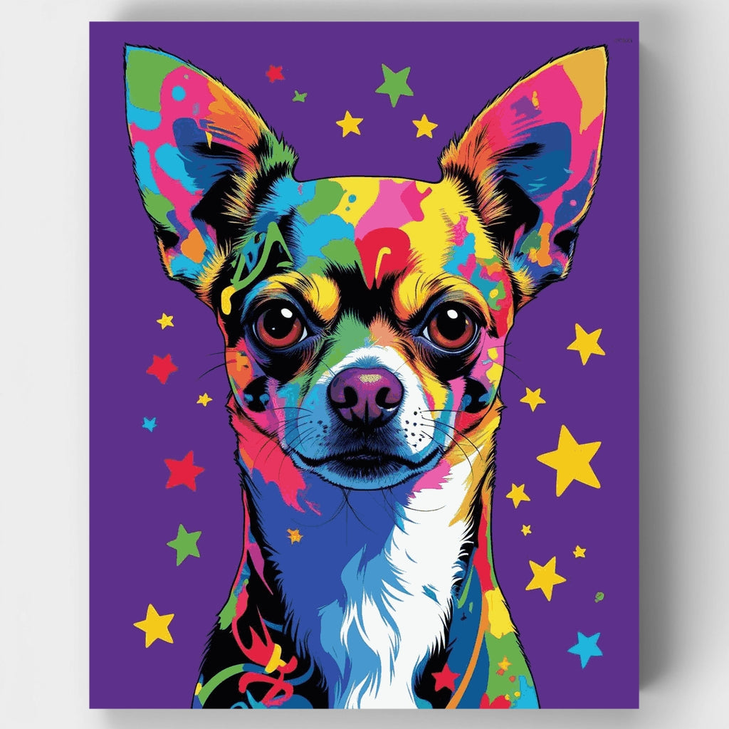 Chihuahua colorido - Kit de pintura por números — Estándar