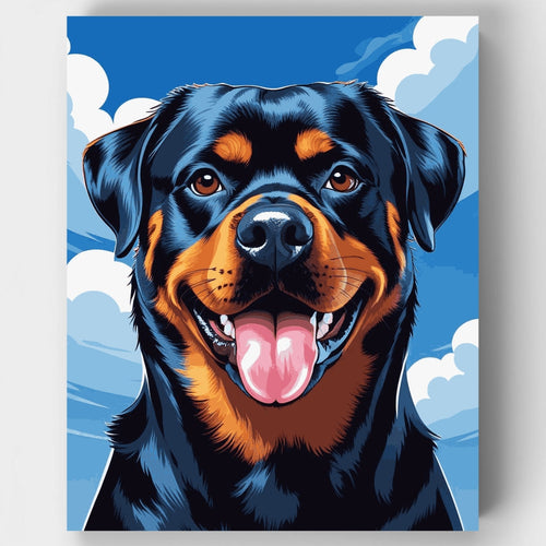 Happy Rottweiler - Paint by Numbers Kit