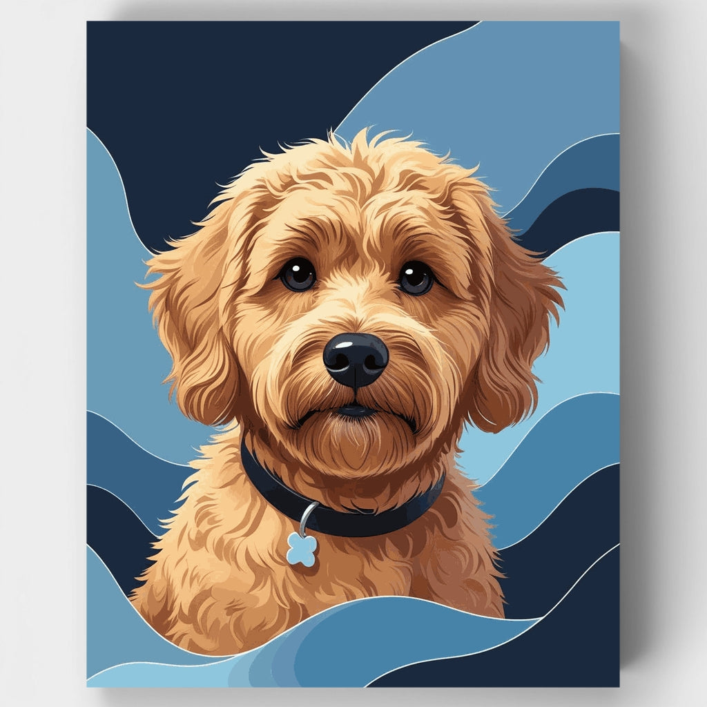 Adorable Goldendoodle Portrait - Paint by Numbers Kit