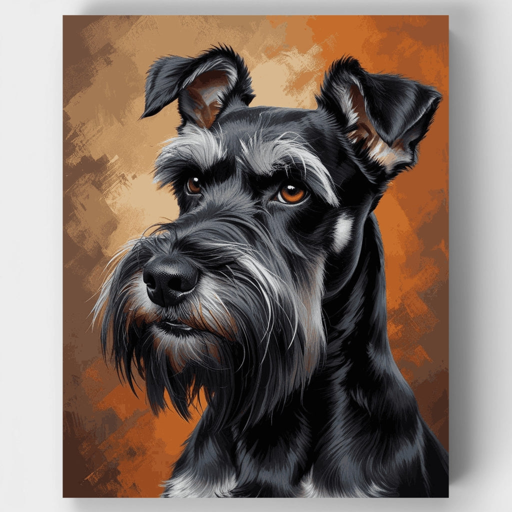 Schnauzer distinguido con ojos expresivos - Kit de pintura por números — Estándar