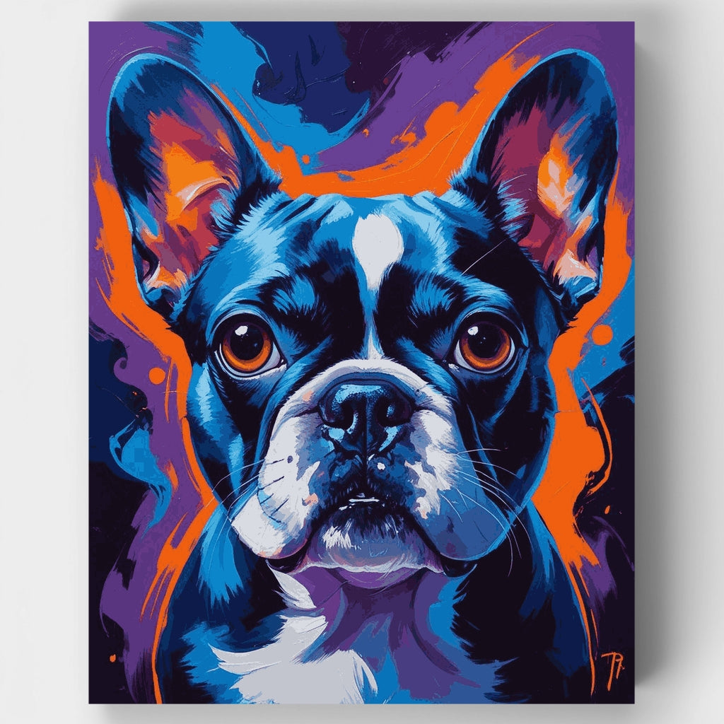 Retrato de bulldog francés estilo arte pop - Kit de pintura por números — Estándar