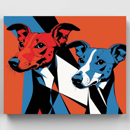 Geometric Dogs - Paint by Numbers Kit