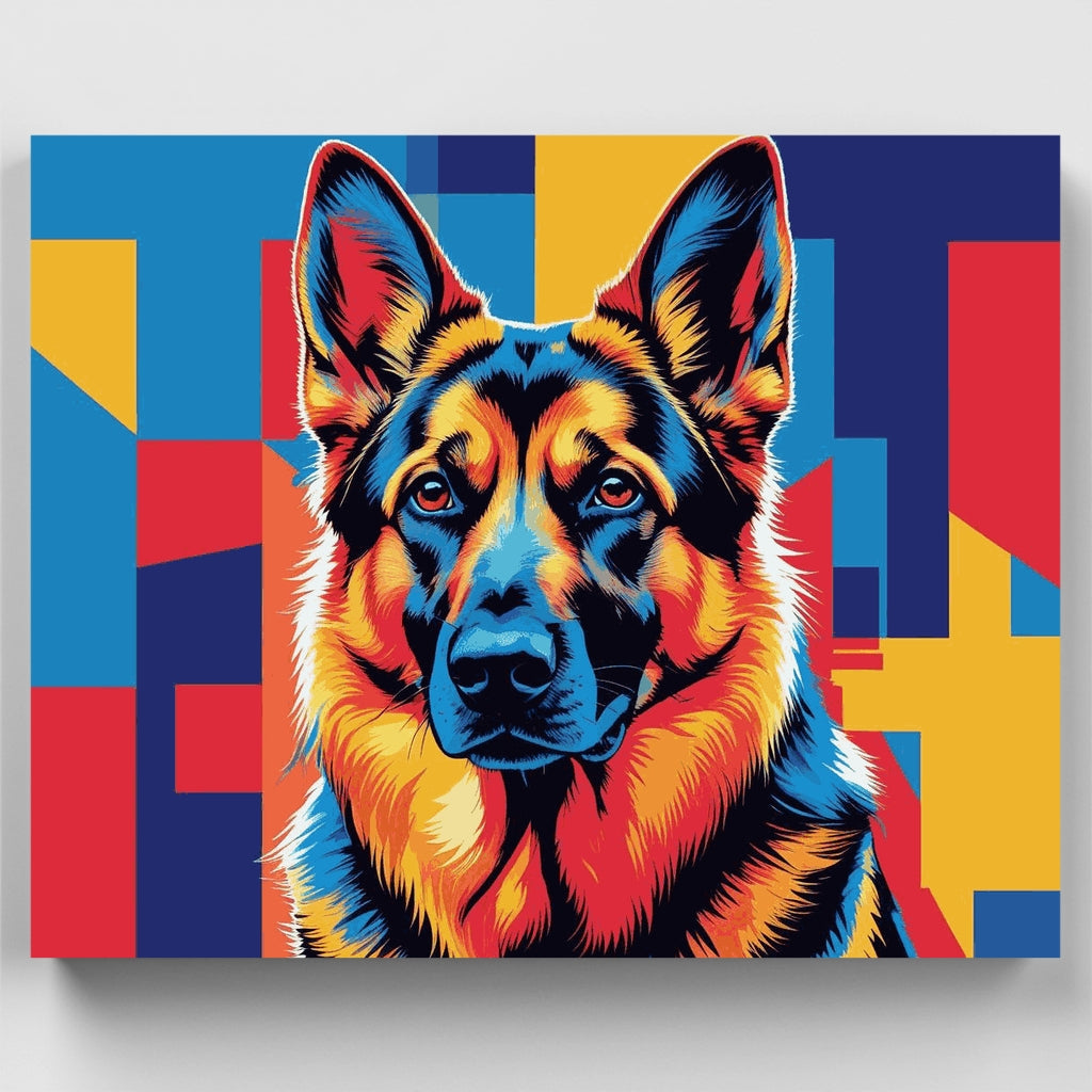 Kit de pintura por números - Arte pop de pastor alemán — Estándar