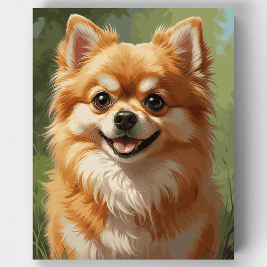 Fluffy Pomeranian Portrait - Paint by Numbers Kit