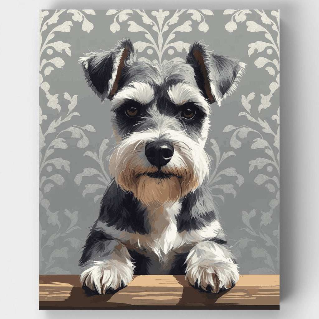 Retrato de Schnauzer Miniatura - Kit de pintura por números — Estándar