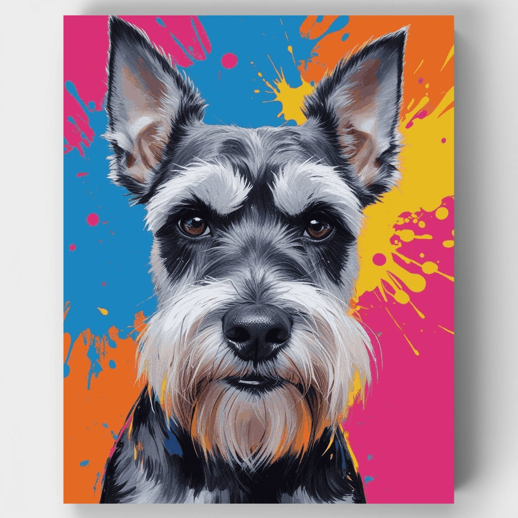 Retrato de Schnauzer colorido - Kit de pintura por números — Estándar