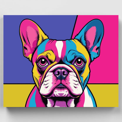 Neon Pop Art French Bulldog - Paint by Numbers Kit