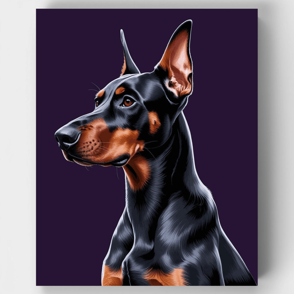 Dóberman elegante de perfil - Kit de pintura por números — Estándar