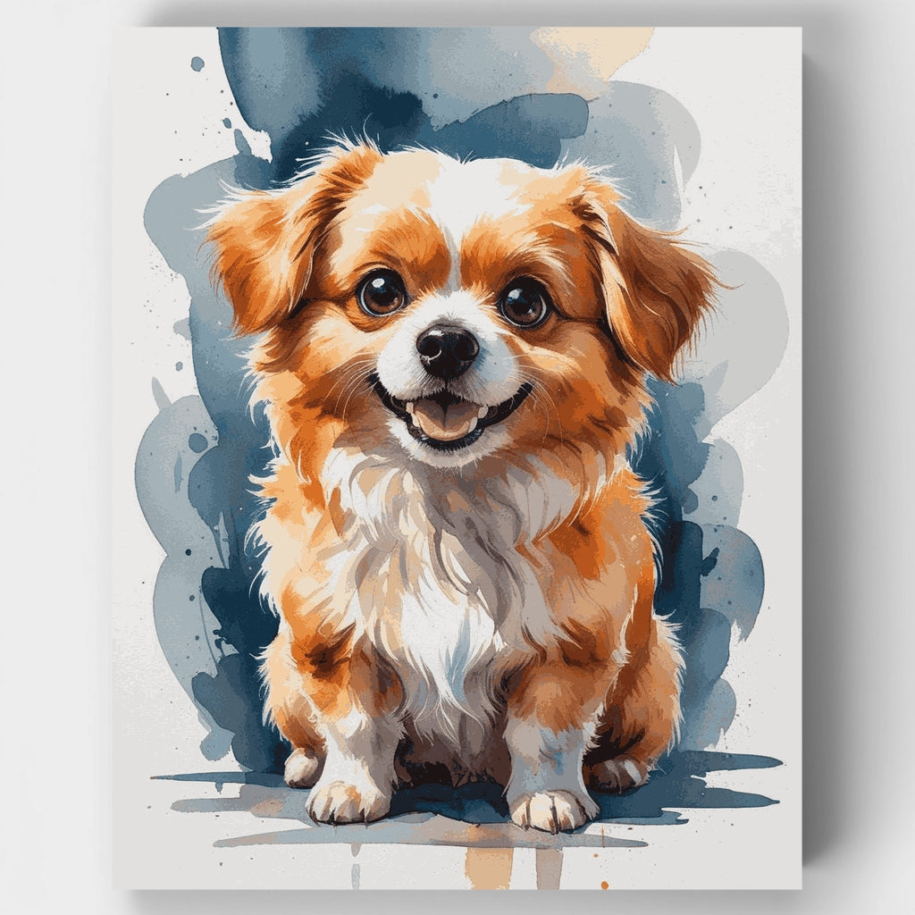 Adorable cachorro esponjoso - Kit de pintura por números — Estándar