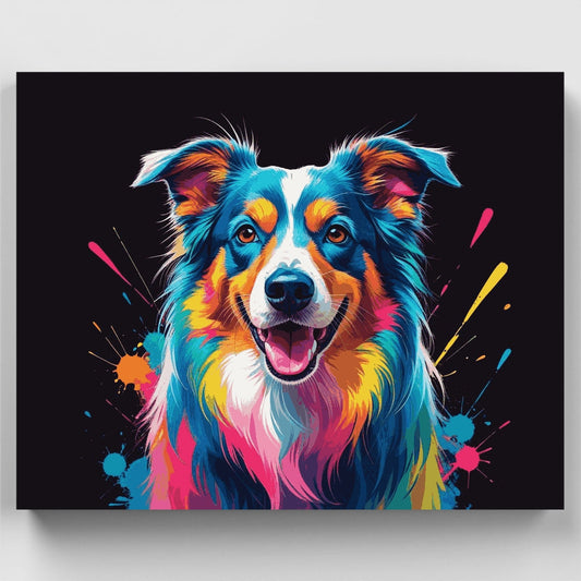 Vibrant Border Collie - Paint by Numbers Kit