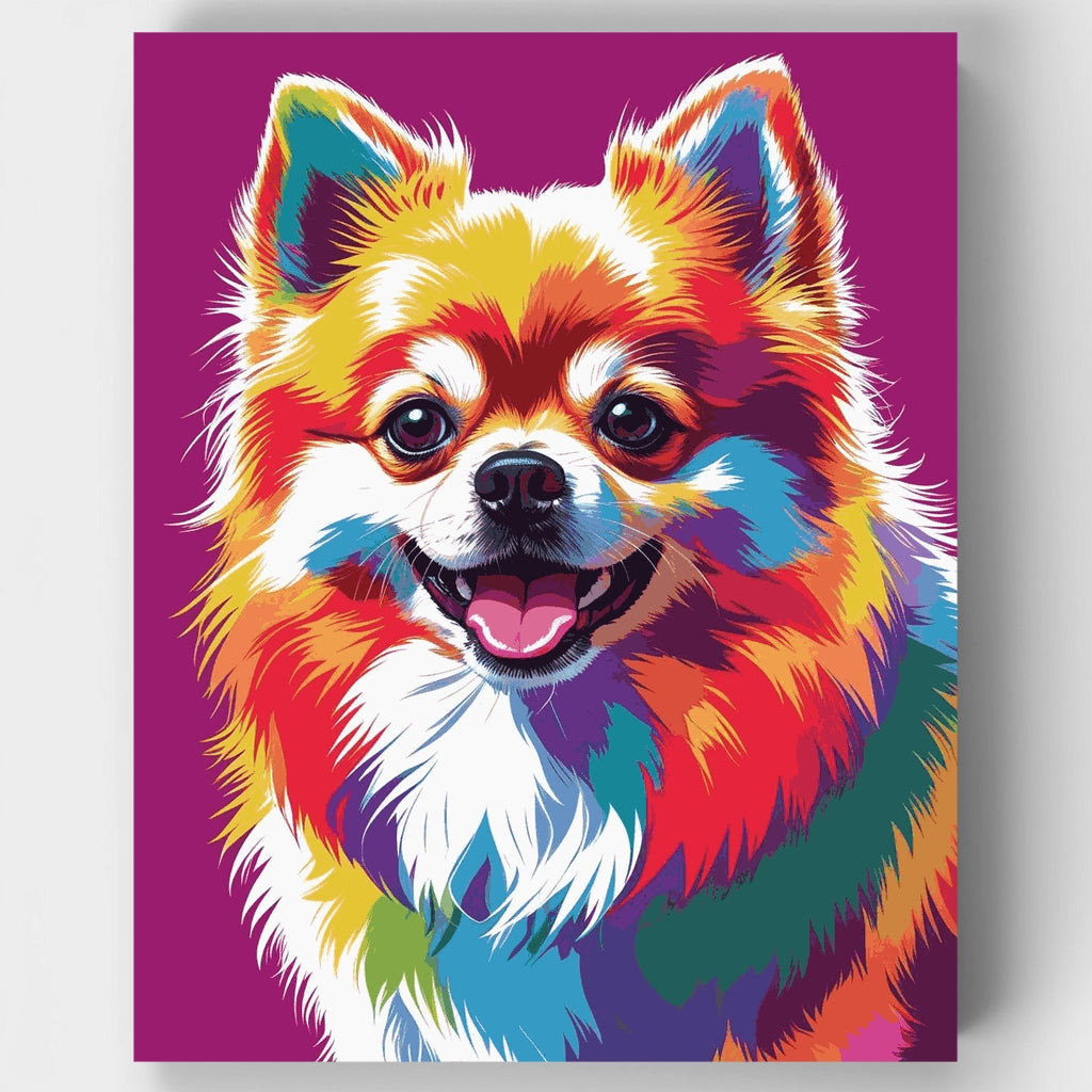 Vibrant Rainbow Pomeranian - Paint by Numbers Kit