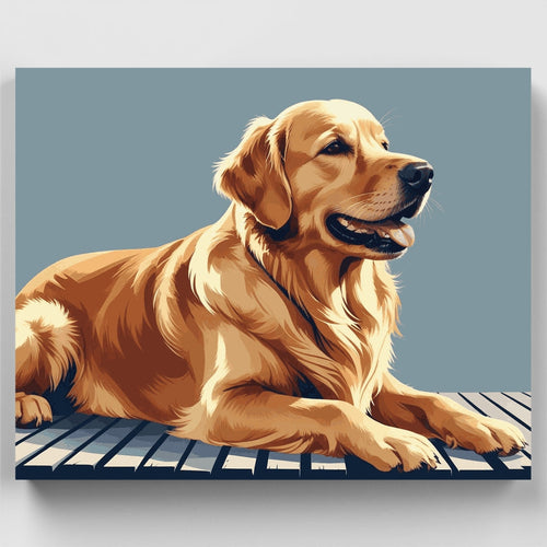 Golden Retriever Relaxing - Paint by Numbers Kit
