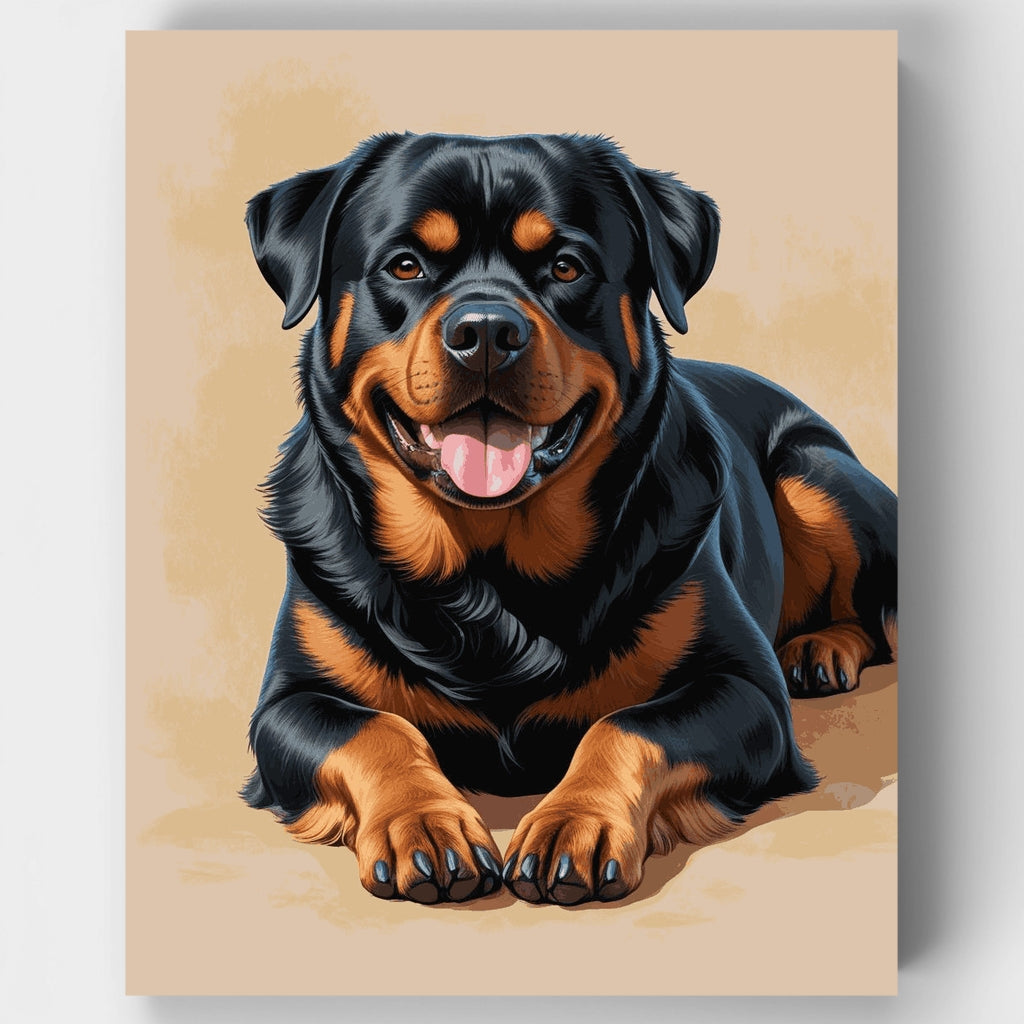 Retrato de leal rottweiler - Kit de pintura por números — Estándar