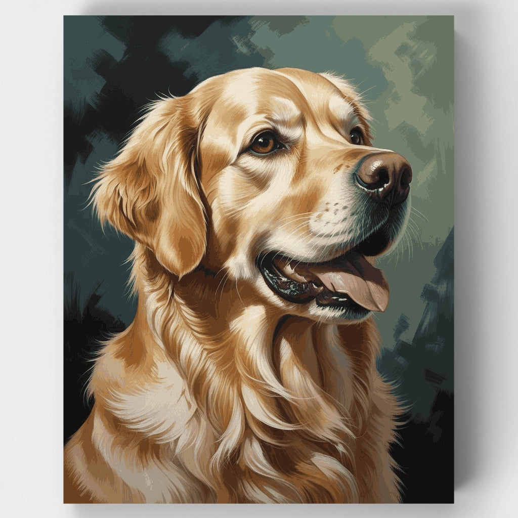 Retrato de Golden Retriever - Kit de pintura por números — Estándar