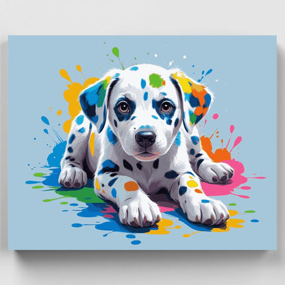 Colorful Dalmatian Puppy - Paint by Numbers Kit