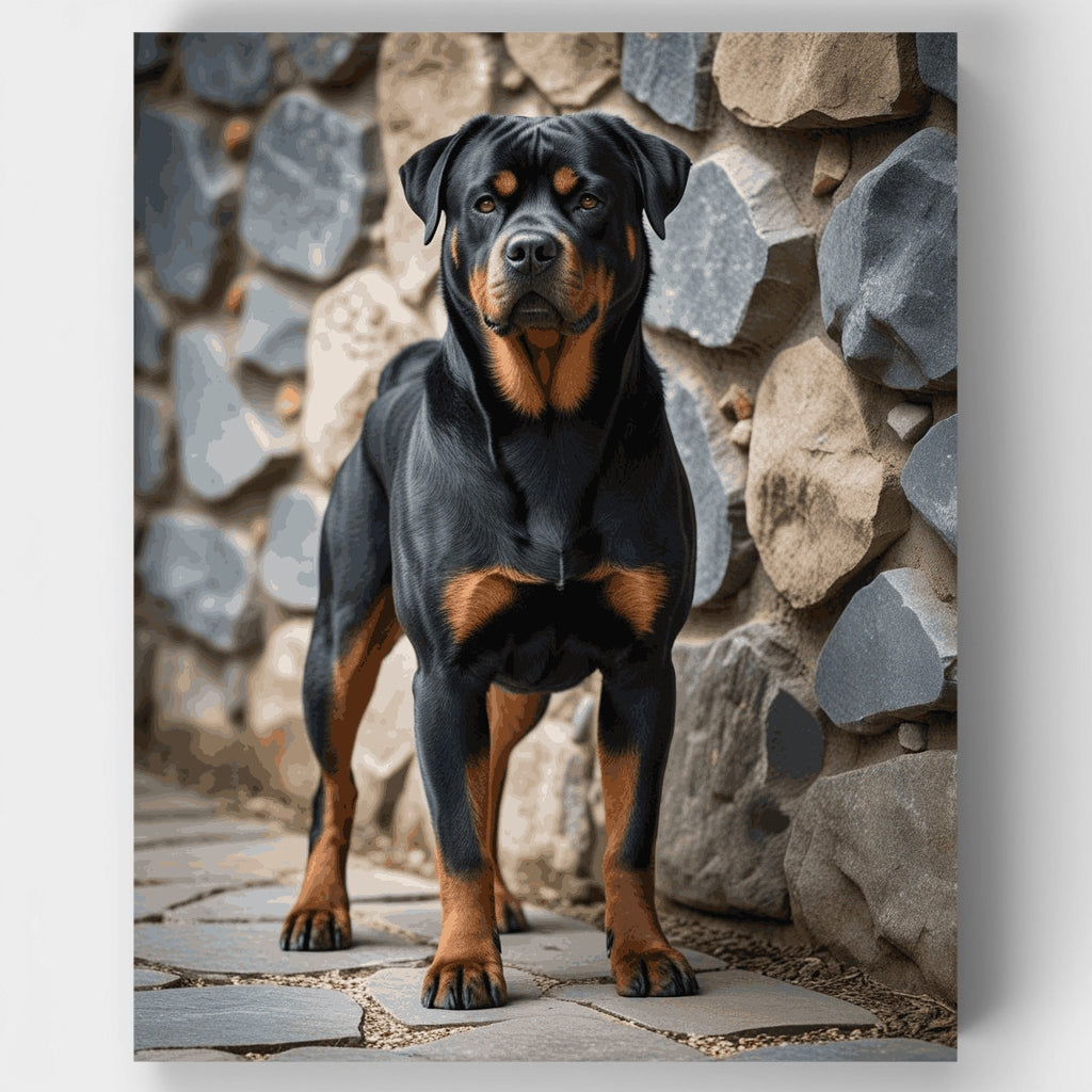 Confident Rottweiler Guardian - Paint by Numbers Kit