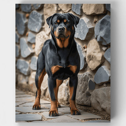 Confident Rottweiler Guardian - Paint by Numbers Kit