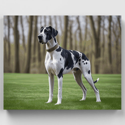 Harlequin Great Dane in Forest - Paint by Numbers Kit