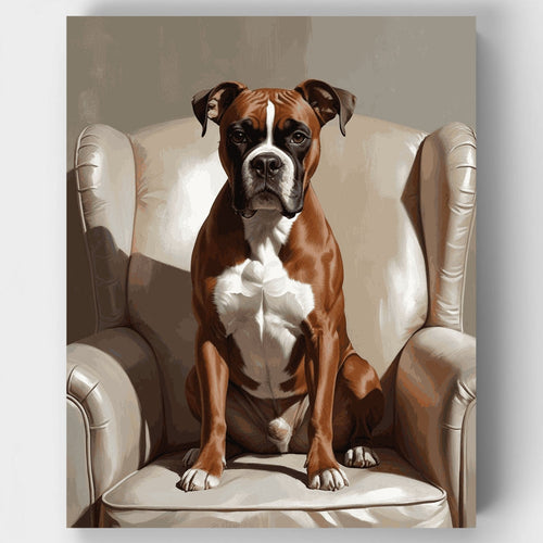 Regal Boxer Dog Portrait - Paint by Numbers Kit