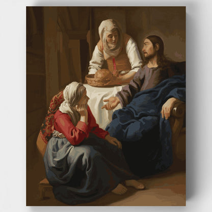 Christ in the House of Martha and Mary - Paint by Numbers Kit
