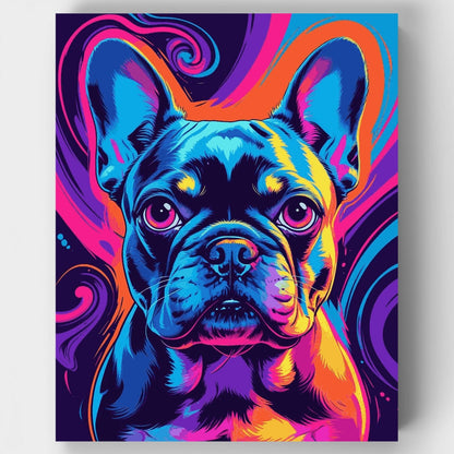 Neon French Bulldog - Paint by Numbers Kit