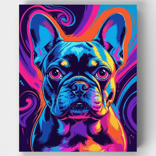 Neon French Bulldog - Paint by Numbers Kit