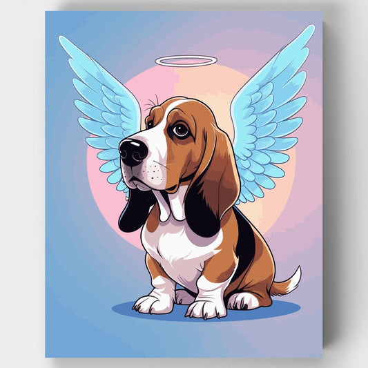 Basset Hound Angel - Paint by Numbers Kit