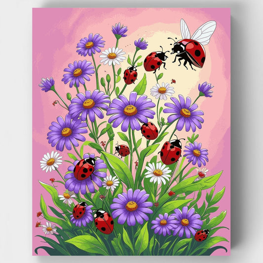 Ladybugs and Wildflowers - Paint by Numbers Kit