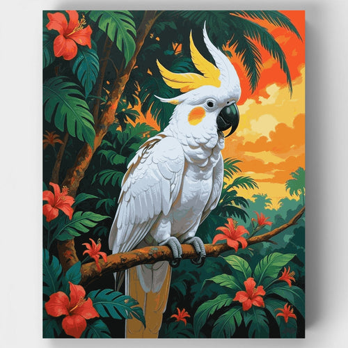 Tropical Cockatoo Paradise - Paint by Numbers Kit