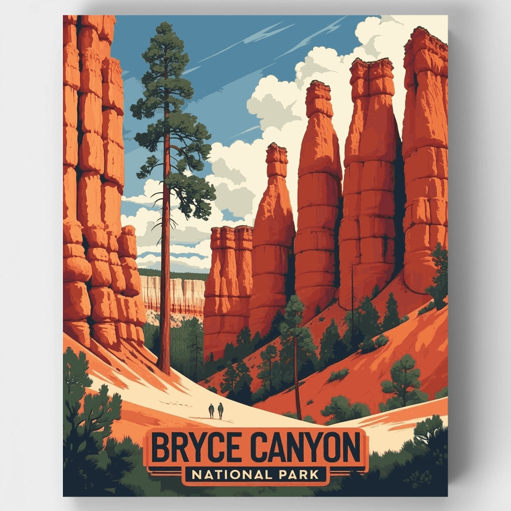 Bryce Canyon National Park Hoodoo Canyon Trail - Paint by Numbers Kit