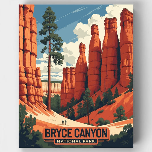 Bryce Canyon National Park Hoodoo Canyon Trail - Paint by Numbers Kit