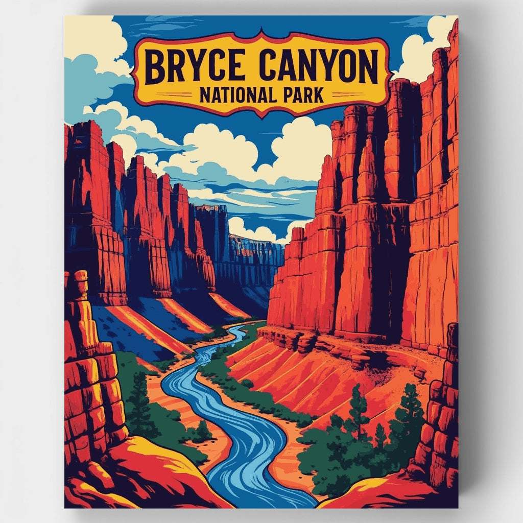 Kit de pintura por números: Cañón del río sinuoso del Parque Nacional Bryce Canyon — Estándar