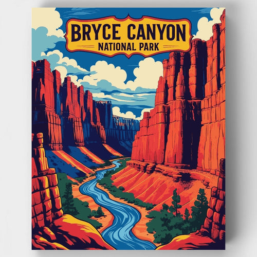 Bryce Canyon National Park Winding River Canyon - Paint by Numbers Kit